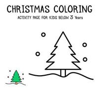 Livre d'activités de coloriage de Noël pour les enfants de moins de 3 ans vecteur