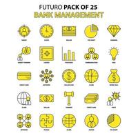 jeu d'icônes de gestion bancaire jaune futuro dernier pack d'icônes de conception vecteur