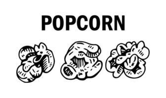 illustration vectorielle de pop-corn croquis style. vieille imitation de gravure dessinée à la main. illustration de pop-corn vecteur