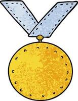 médaille d'or de dessin animé vecteur