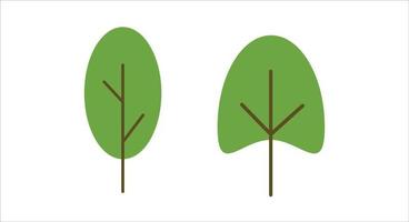 ensemble d'arbres verts dessinant un design plat vecteur