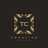 tc lettre initiale luxe ornement monogramme logo modèle vecteur