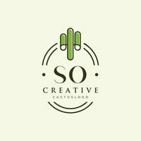 donc lettre initiale cactus vert vecteur logo