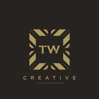 tw lettre initiale luxe ornement monogramme logo modèle vecteur