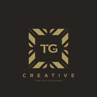 tg lettre initiale luxe ornement monogramme logo modèle vecteur