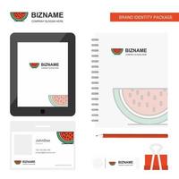 melon d'eau business logo onglet application journal pvc carte d'employé et modèle de vecteur de conception de paquet stationnaire de marque usb