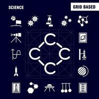 pack d'icônes de glyphes solides scientifiques pour les concepteurs et les développeurs icônes de lancement fusée espace démarrage astronomie système solaire science vecteur