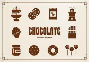 Chocolat Silhouette Vector Icons