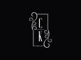logo de luxe lettre ck, conception d'icône de logo premium ck kc vecteur