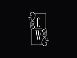 lettre cw logo de luxe, conception d'icône de logo premium cw wc vecteur