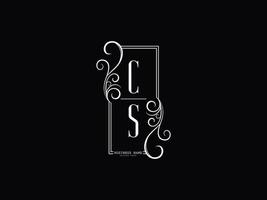 lettre cs sc logo de luxe, conception d'icône de logo premium cs sc vecteur