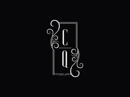 logo de luxe lettre cq, création d'icônes de logo premium cq qc vecteur