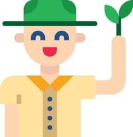 botanique forestier plante boy scout - icône plate vecteur