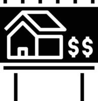 panneau d'affichage publicité promotion vendre immobilier - icône solide vecteur