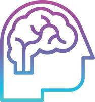 psychologie cerveau pense idée tête - icône dégradé vecteur