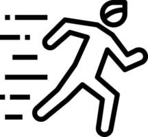 course à pied humaine - icône de contour vecteur