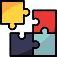 jeu de puzzle enfants - icône de contour rempli vecteur