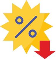 vente au rabais - icône plate vecteur