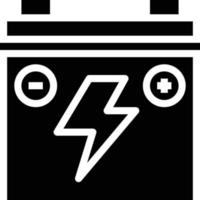 partie source d'alimentation de la batterie électrique - icône solide vecteur