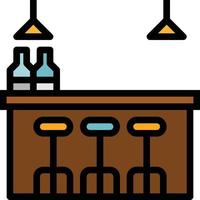 bar drinkink alcool - icône de contour rempli vecteur