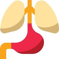 anatomie poumon corps santé humaine - icône plate vecteur