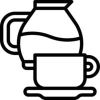 Cafetière mug glass office - icône de contour vecteur