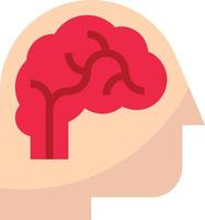 psychologie cerveau pense idée tête - icône plate vecteur
