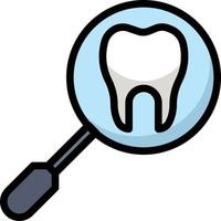 La dentisterie reflète la clinique dentaire des dents - icône de contour rempli vecteur