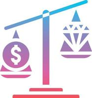 L'économie de l'échelle de l'économie du diamant de pièce de monnaie poids - gradient solide icône vecteur