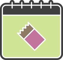 calendrier, icône de couleur de billet vecteur