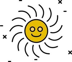 icône de couleur de soleil vecteur