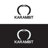 modèle de vecteur de conception de logo d'icône de couteau karambit