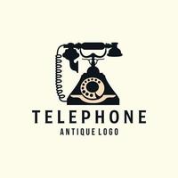 téléphone antique style vintage logo vecteur modèle illustration design