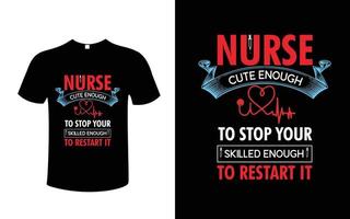 vecteur de conception de t-shirt typographie infirmière