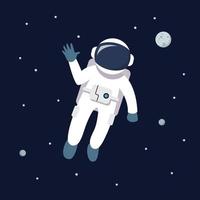 homme astronaute flottant dans l'espace vecteur