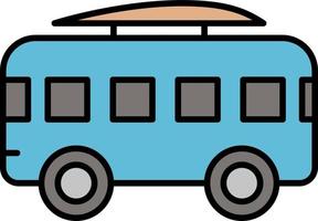 icône de couleur de bus de camping-car vecteur