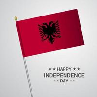 conception typographique de la fête de l'indépendance de l'albanie avec vecteur de drapeau
