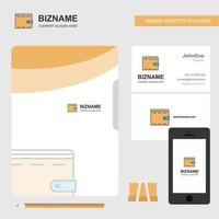 couverture de fichier de logo d'entreprise de portefeuille carte de visite et illustration vectorielle de conception d'application mobile vecteur