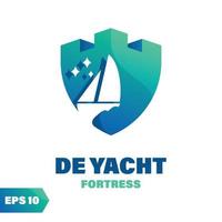 logo de la forteresse de yacht vecteur