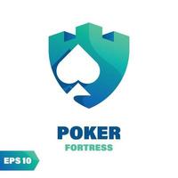 logo de la forteresse de poker vecteur