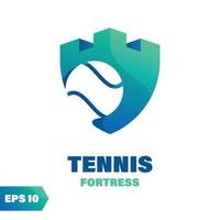 logo de la forteresse de tennis vecteur