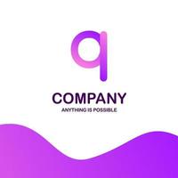 création de logo d'entreprise q avec vecteur de thème violet