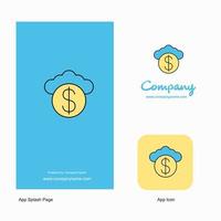 cloud dollar company logo app icon et splash page design creative business app design elements vecteur