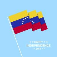 conception typographique de la fête de l'indépendance du venezuela avec vecteur de drapeau