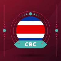 drapeau du costa rica pour le tournoi de coupe de football 2022. drapeau de l'équipe nationale isolée avec des éléments géométriques pour l'illustration vectorielle de football ou de football 2022 vecteur