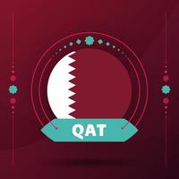 drapeau qatar pour 22 tournois de coupe de football. drapeau de l'équipe nationale isolé avec des éléments géométriques pour 22 illustration vectorielle de football ou de football vecteur