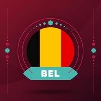 drapeau belge pour le tournoi de coupe de football 2022. drapeau de l'équipe nationale isolée avec des éléments géométriques pour l'illustration vectorielle de football ou de football 2022 vecteur