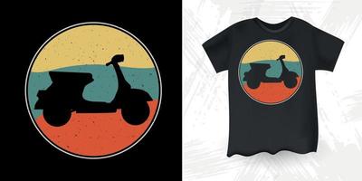 conception de t-shirt de scooter vintage rétro de moto de scooter drôle vecteur