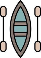 icône de couleur des rames de bateau vecteur