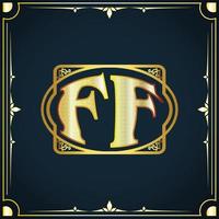 lettre initiale ff modèle de logo de luxe royal vecteur